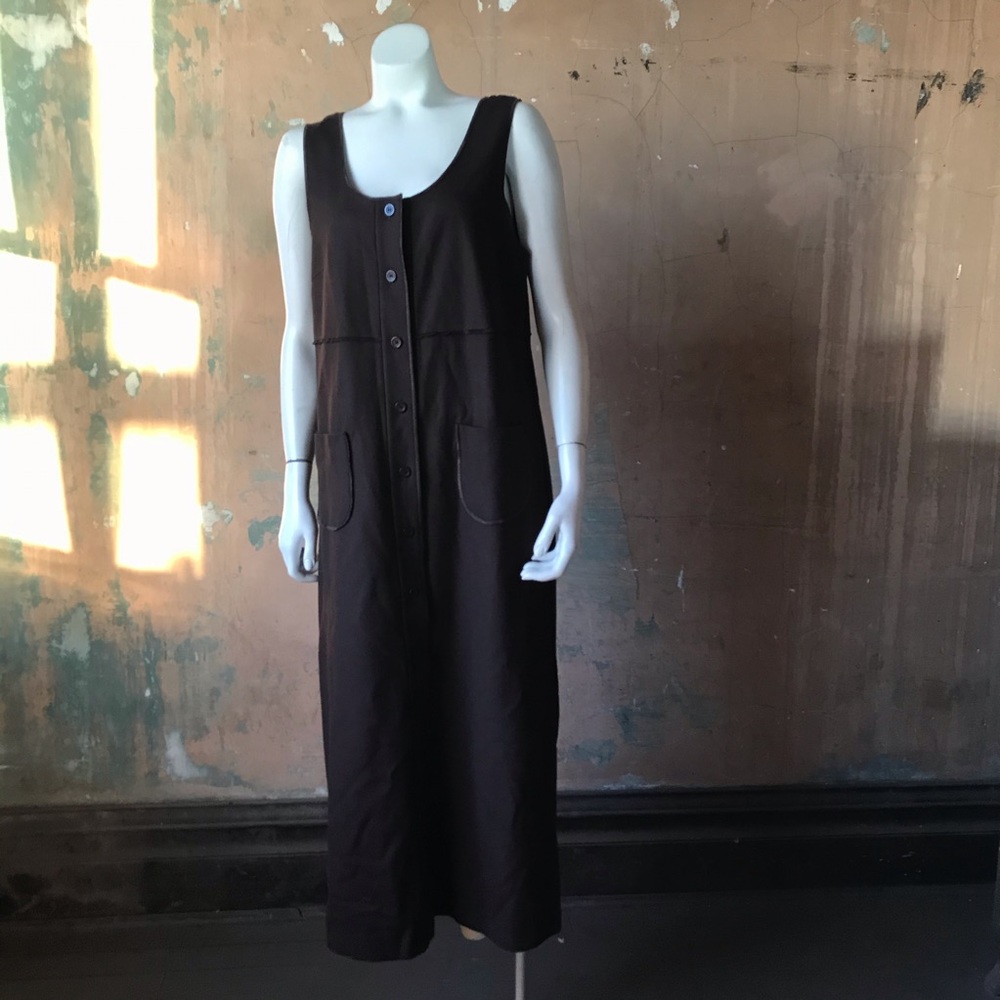 Harvè Bernard Brown Vintage Jumper Dress Pockets